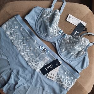 Lou Tweed Demi Cup Bra and Brief Set